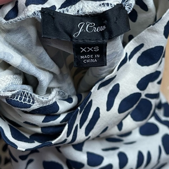 J.Crew Wavy Dots Turtleneck Long Sleeve Top Navy & White Abstract Print XXS - Picture 4 of 10